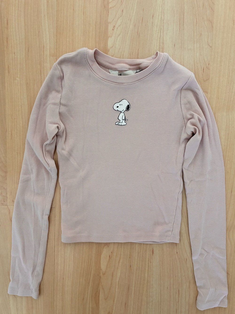 H&M Kids Pink Long Sleeved Snoopy Shirt